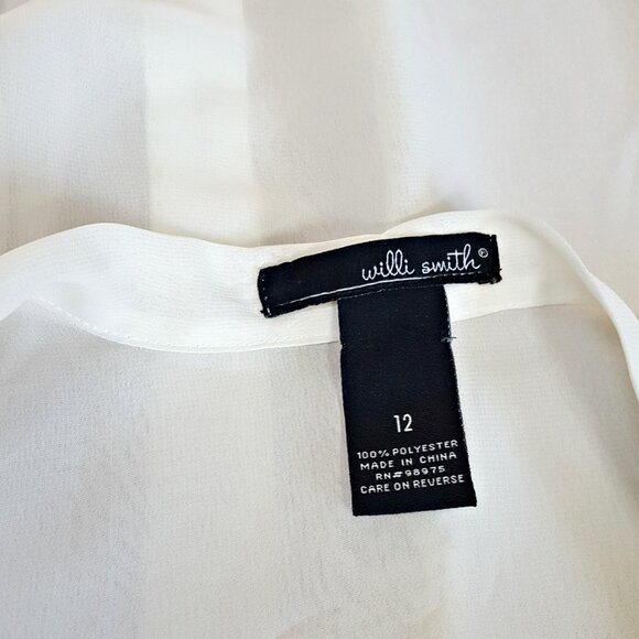 NWOT! SHEER Tie BLOUSE Willi Smith SZ 12 - Picture 5 of 5